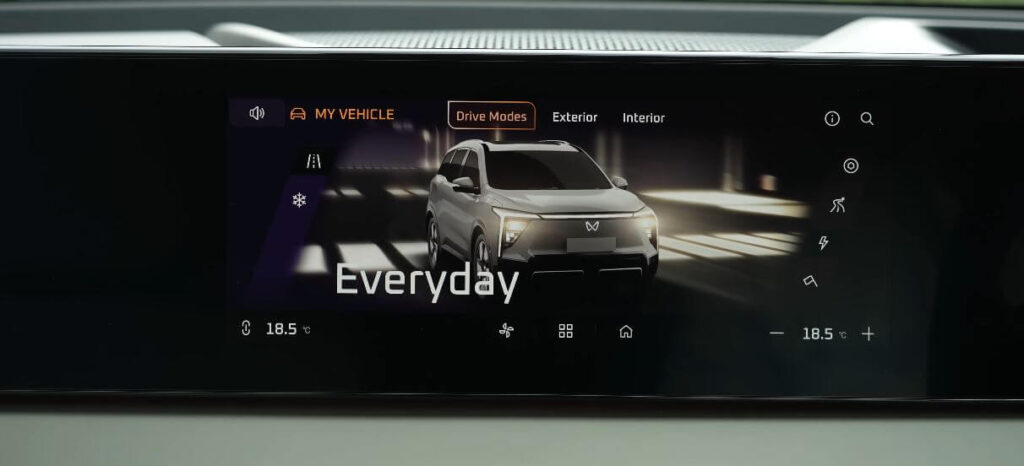 mahindra xev 9s drive modes display