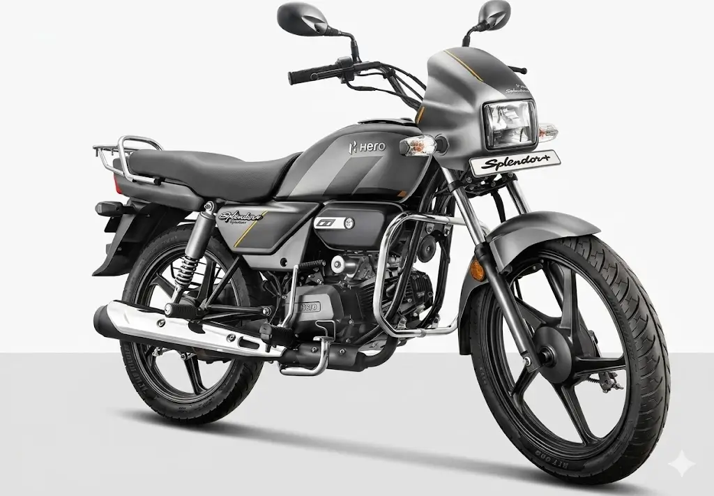 Hero Splendor 2026 commuter bike front view with LED headlamp and classic design, best mileage bike in India